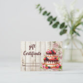 De Visite Carte cadeau Rustic Floral Cake Bakery (Debout devant)