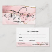 De Visite Carte cadeau simple et moderne Blush Pink Agate (Devant / Derrière)