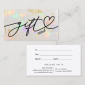 De Visite carte cadeau texture opale blanche (Devant / Derrière)