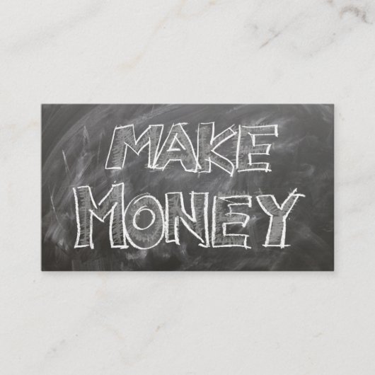 De Visite Carte Chalk Board Style "Make Money" (Devant)