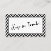 De Visite Carte Chevron noir et blanc "Changement d'adresse" (Dos)