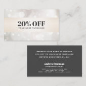 De Visite Carte Chic Parties scintillant perlé blanc Bokeh C (Devant / Derrière)