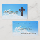 De Visite Carte chrétienne Ciel et Croix Pasteur Chrétienté (Devant / Derrière)