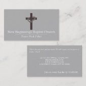 De Visite Carte Chrétienne Croix Chrétienne Pasteur Christia (Devant / Derrière)