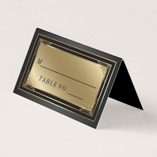 De Visite Carte Classy Gold et Black Place (Devant)