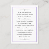 De Visite Carte commémorative (Dos)