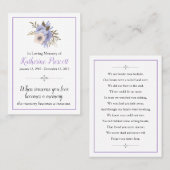 De Visite Carte commémorative (Devant / Derrière)