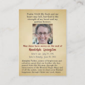 De Visite Carte commémorative funéraire catholique du Christ (Dos)