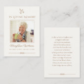 De Visite Carte commémorative funéraire Sympathy Bird Wake (Devant / Derrière)