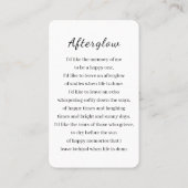 De Visite Carte commémorative roses en mémoire d'amour (Dos)