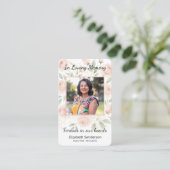 De Visite Carte commémorative roses en mémoire d'amour (Debout devant)