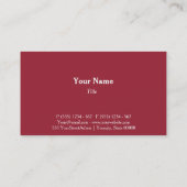 De Visite Carte commerciale Professionnelle (Dos)