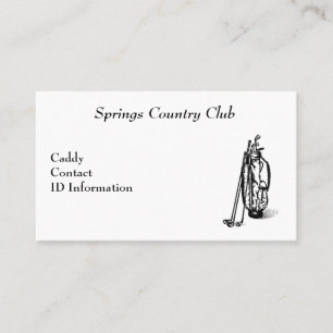 De Visite Carte Country Club Golf Caddy