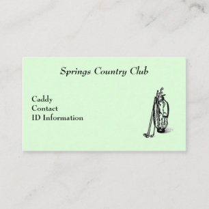 De Visite Carte Country Club Golf Caddy