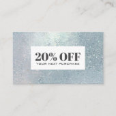 De Visite Carte Coupon Crystal Blue en verre perle rabais (Devant)
