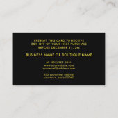 De Visite Carte Coupon Rose or Leopard Parties scintillant é (Dos)