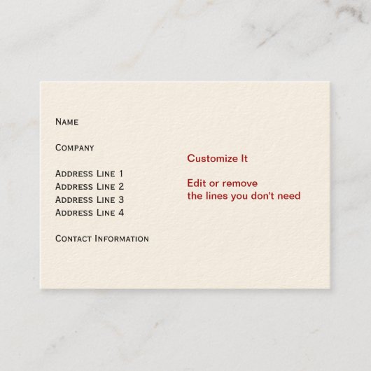 De Visite Carte crème (Devant)