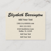 De Visite Carte culinaire / Cuisine - SRF (Dos)