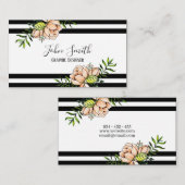 De Visite Carte d'achat Watercolor Floral Visiness Card (Devant / Derrière)