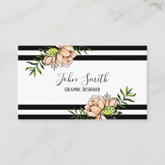 De Visite Carte d'achat Watercolor Floral Visiness Card (Devant)