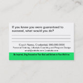 De Visite Carte d'activation Objectif (Dos)