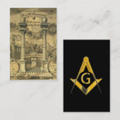 De Visite Carte d'adhésion Freemason (Devant / Derrière)