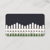 De Visite Carte d'adresse avec clôture blanche et herbe (Dos)