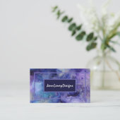 De Visite Carte d'affaires élégante couleur bleu pourpre (Debout devant)