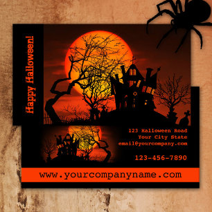 De Visite Carte d'affaires Halloween Maison Hantée