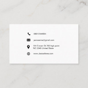 De Visite Carte d'affaires minimaliste noir et blanc