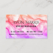 De Visite Carte d'affaires Pink Watercolor (Dos)