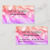 De Visite Carte d'affaires Pink Watercolor (Devant / Derrière)