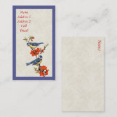 De Visite Carte d'affaires/profil Oiseaux et fleurs (Devant / Derrière)
