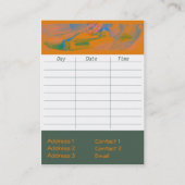 De Visite Carte d'affaires / programme (Dos)