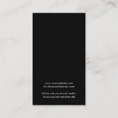 De Visite Carte d'affichage à bijoux en noir Chic Script (Dos)