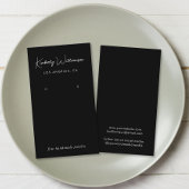 De Visite Carte d'affichage à bijoux en noir Chic Script