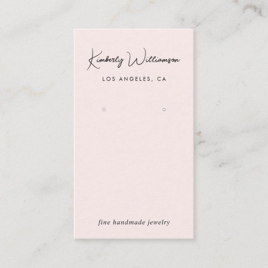 De Visite Carte d'affichage à bijoux rose chic (Devant)