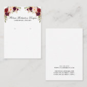 De Visite Carte d'affichage à oreille Bourgogne Floral (Devant / Derrière)