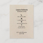 De Visite Carte d'affichage à oreille non blanche (Dos)