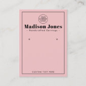 De Visite Carte d'affichage à oreille pour logo minimal mode (Devant)