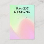 De Visite Carte d'affichage à oreille rose verte (Devant)