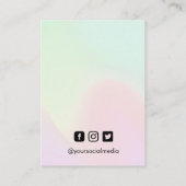 De Visite Carte d'affichage à oreille rose verte (Dos)