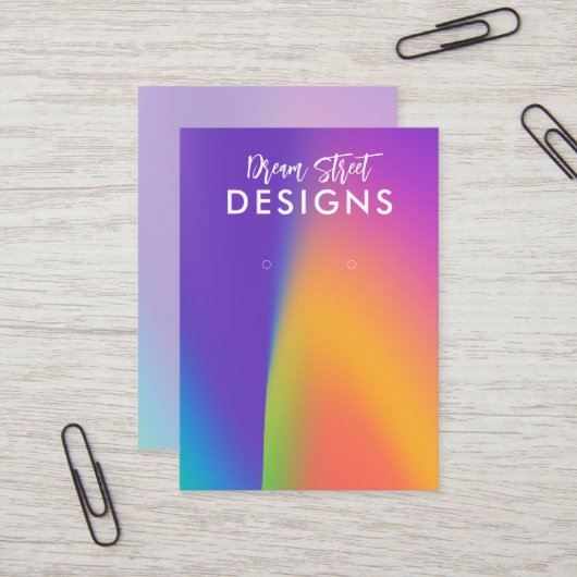 De Visite Carte d'affichage à oreille violette (Devant/Arrière en situation)