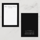 De Visite Carte d'affichage à oreilles Argent et noir (Devant / Derrière)