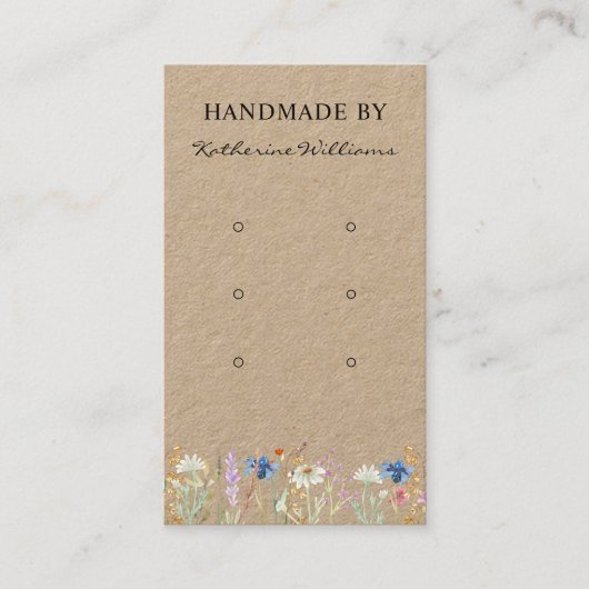 De Visite Carte d'affichage à trois oreilles | Floral Fleur (Devant)