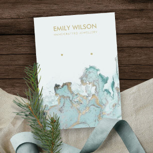 DE VISITE CARTE D'AFFICHAGE AQUA BLUE GOLD AGATE MARBRE