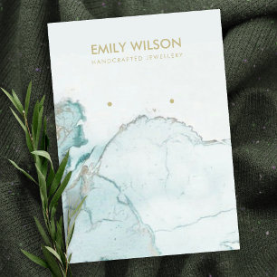 DE VISITE CARTE D'AFFICHAGE AQUA BLUE GOLD AGATE MARBRE