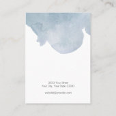 De Visite Carte d'affichage Aquarelle bleue (Dos)