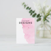 De Visite Carte d'affichage Aquarelle rose (Debout devant)