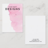 De Visite Carte d'affichage Aquarelle rose (Devant / Derrière)